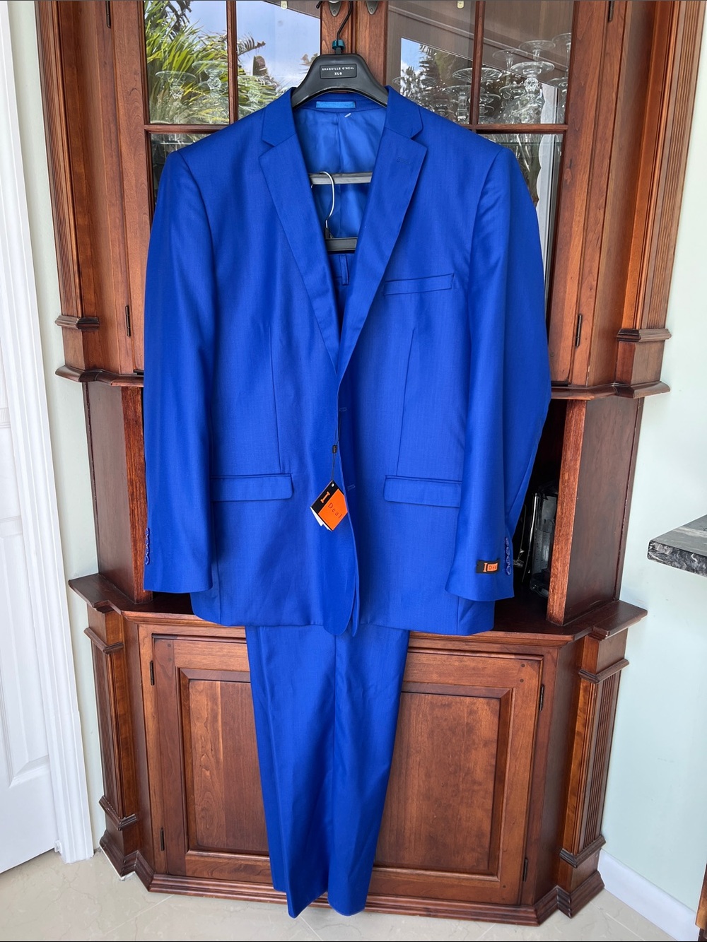 Men's Electric Blue Two-Piece Suit - Single-Breasted Blazer & Trousers
